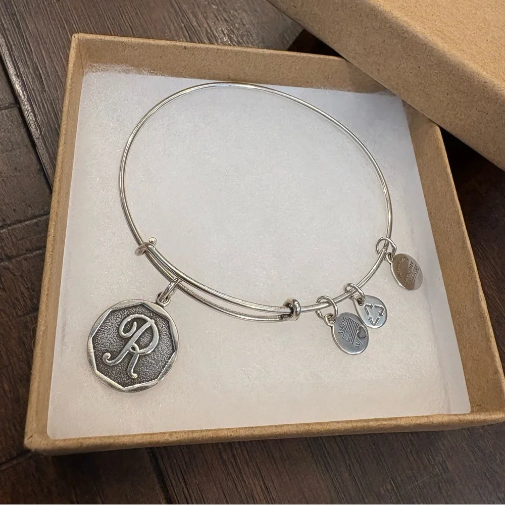 Alex and Ani “R” Charm Expandable Bracelet